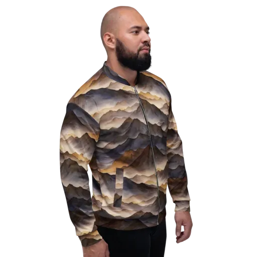Indigo Mountain Range on a Bomber Jacket