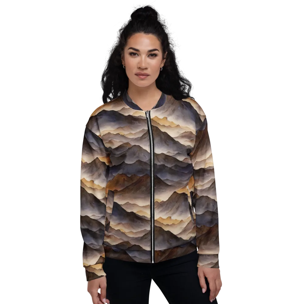 Indigo Mountain Range on Bomber Jacket — Front