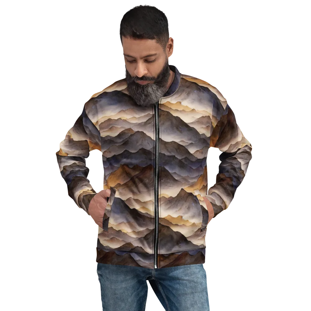 Indigo Mountain Range on Bomber Jacket — Front