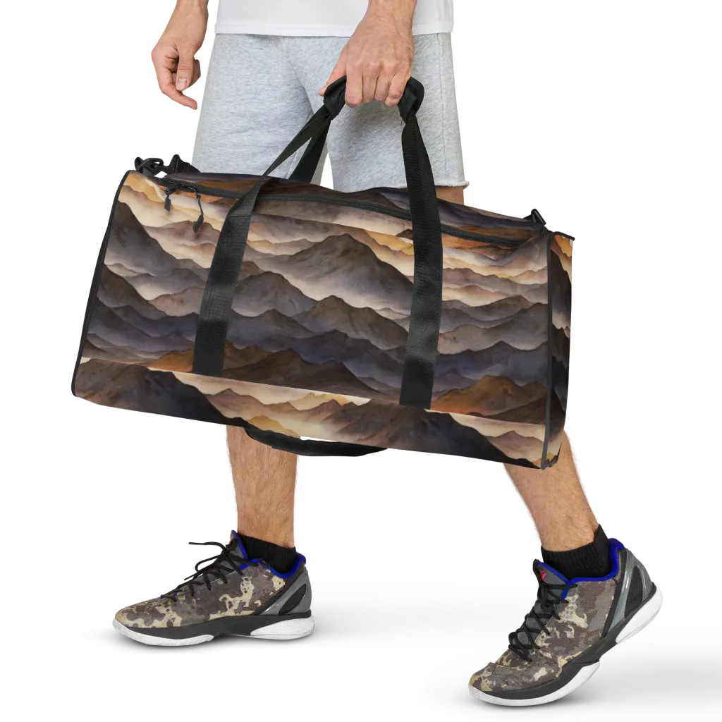 Indigo Mountain Range on Duffle Bag — Front