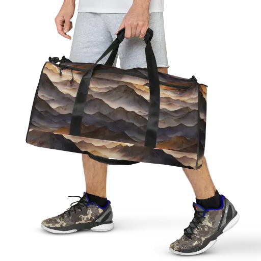 Indigo Mountain Range on a Duffle Bag