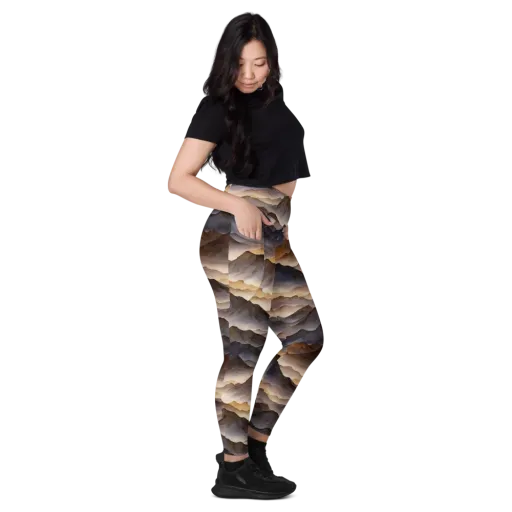 Indigo Mountain Range on a Leggings with Pockets