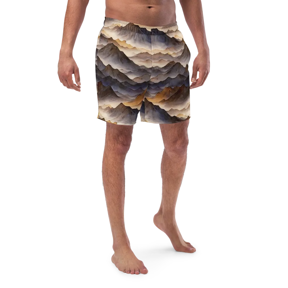 Indigo Mountain Range on Swim Trunks — Front