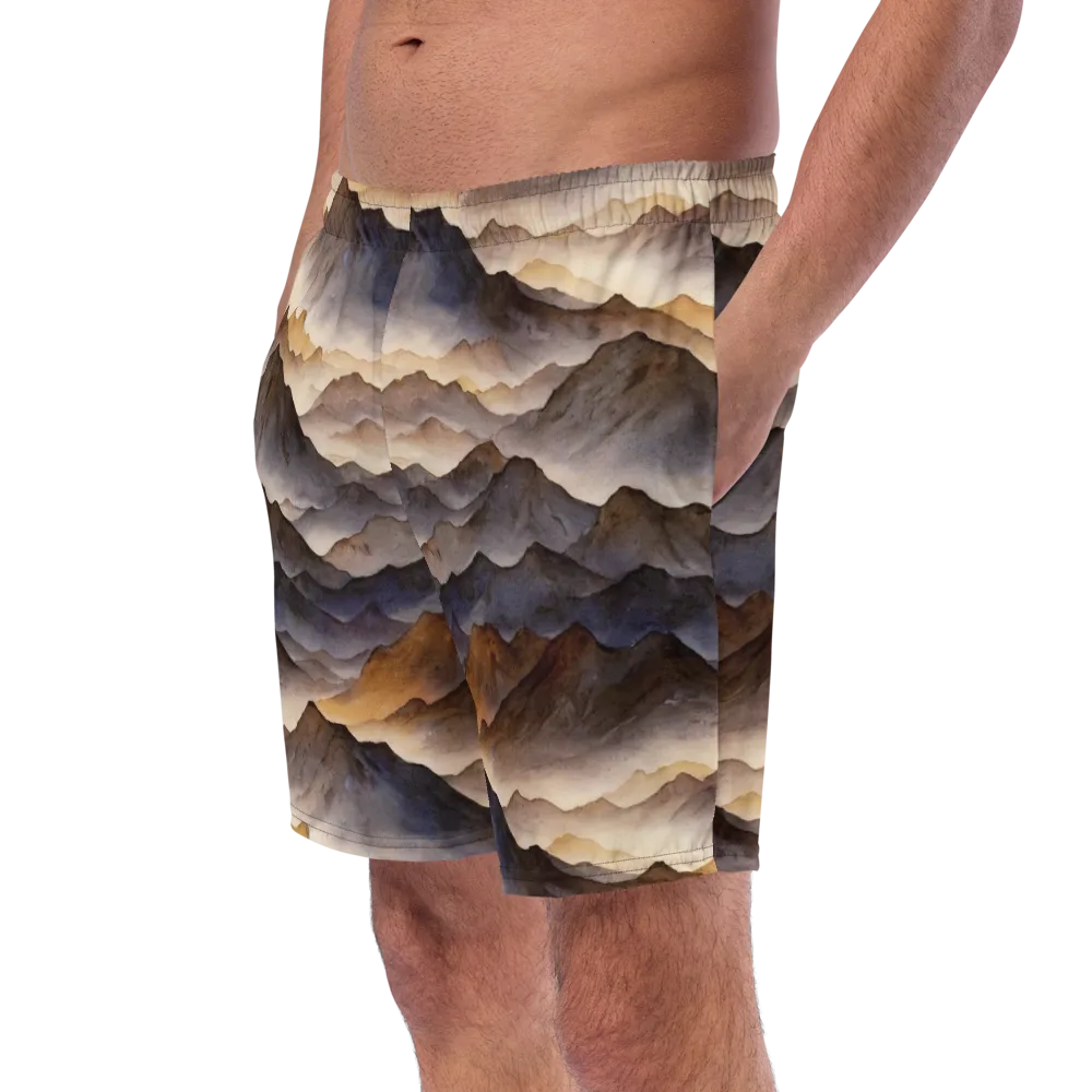 Indigo Mountain Range on Swim Trunks — Left Front