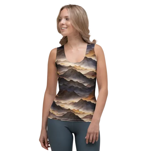 Indigo Mountain Range on a Women's Tank Top