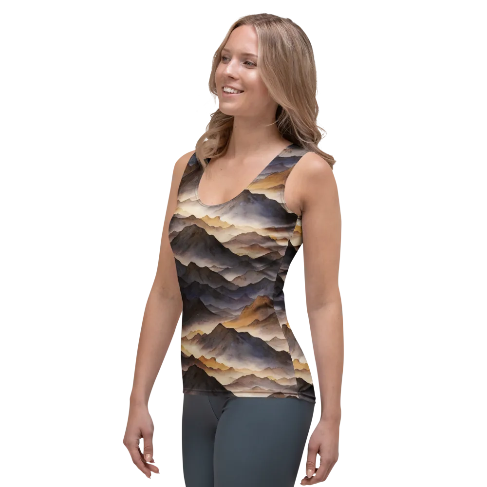 Indigo Mountain Range on Women's Tank Top — Left Front