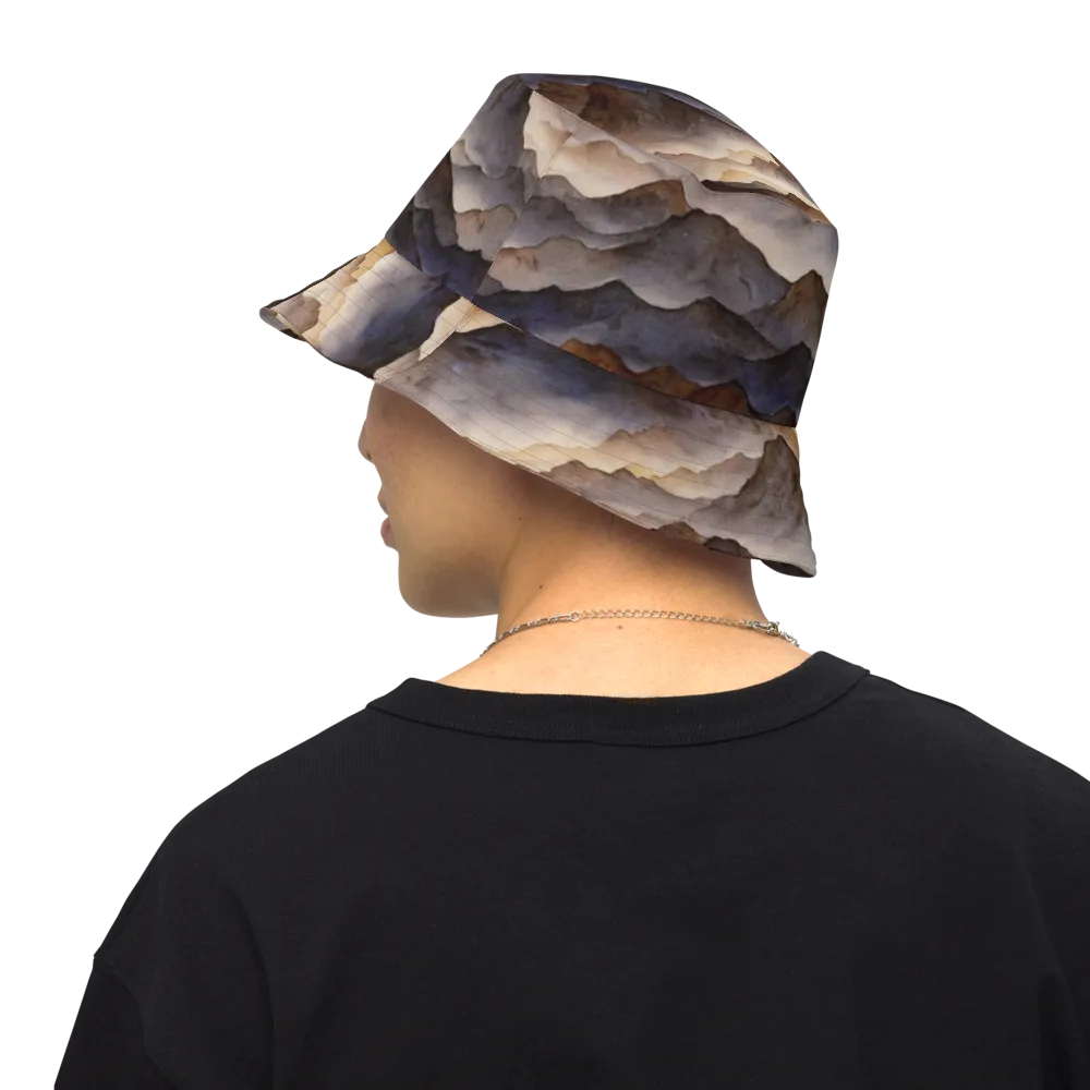 Indigo Mountain Range on Reversible Bucket Hat — Back Inside