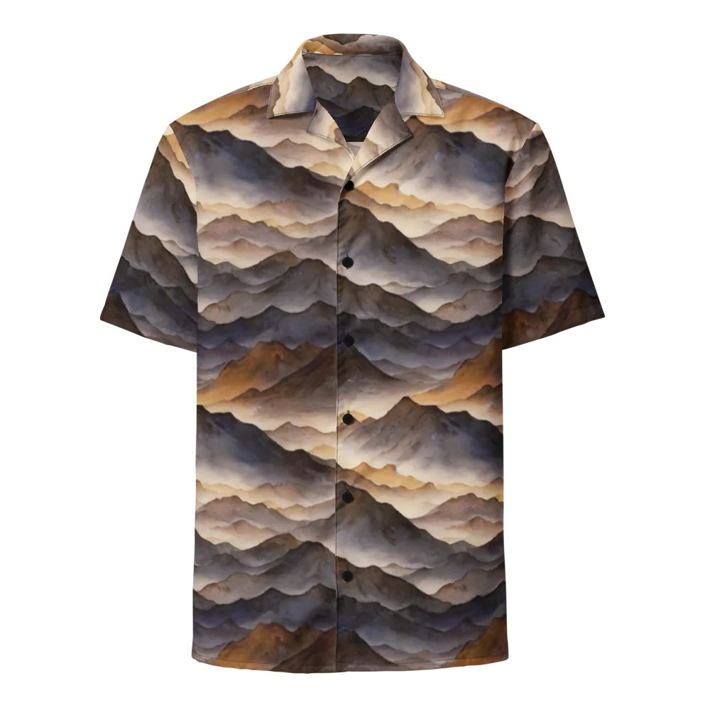 Indigo Mountain Range on Button Shirt — Front