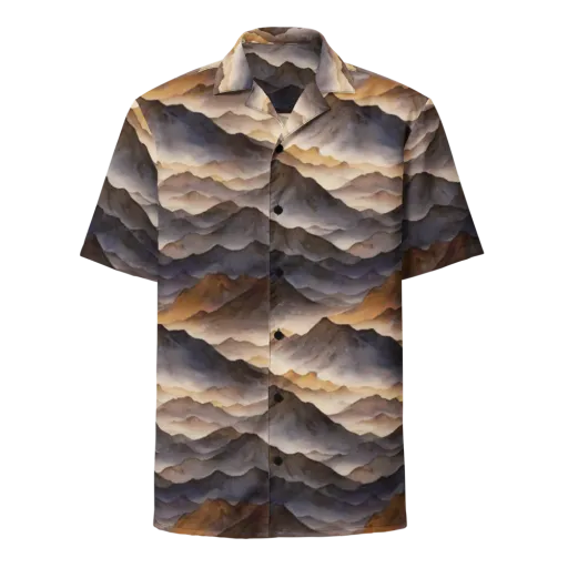 Indigo Mountain Range on a Button Shirt