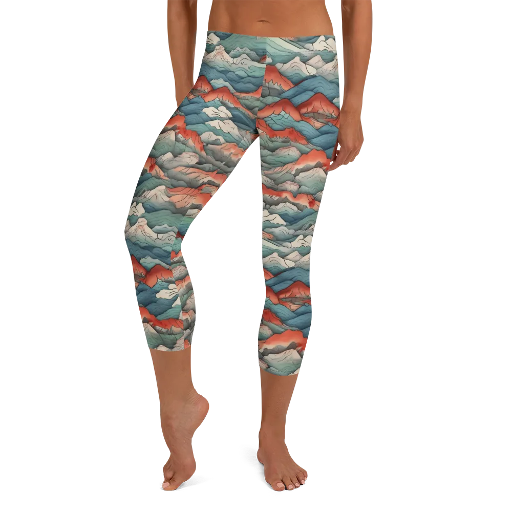 Coral Alpine on Capri Leggings — Front