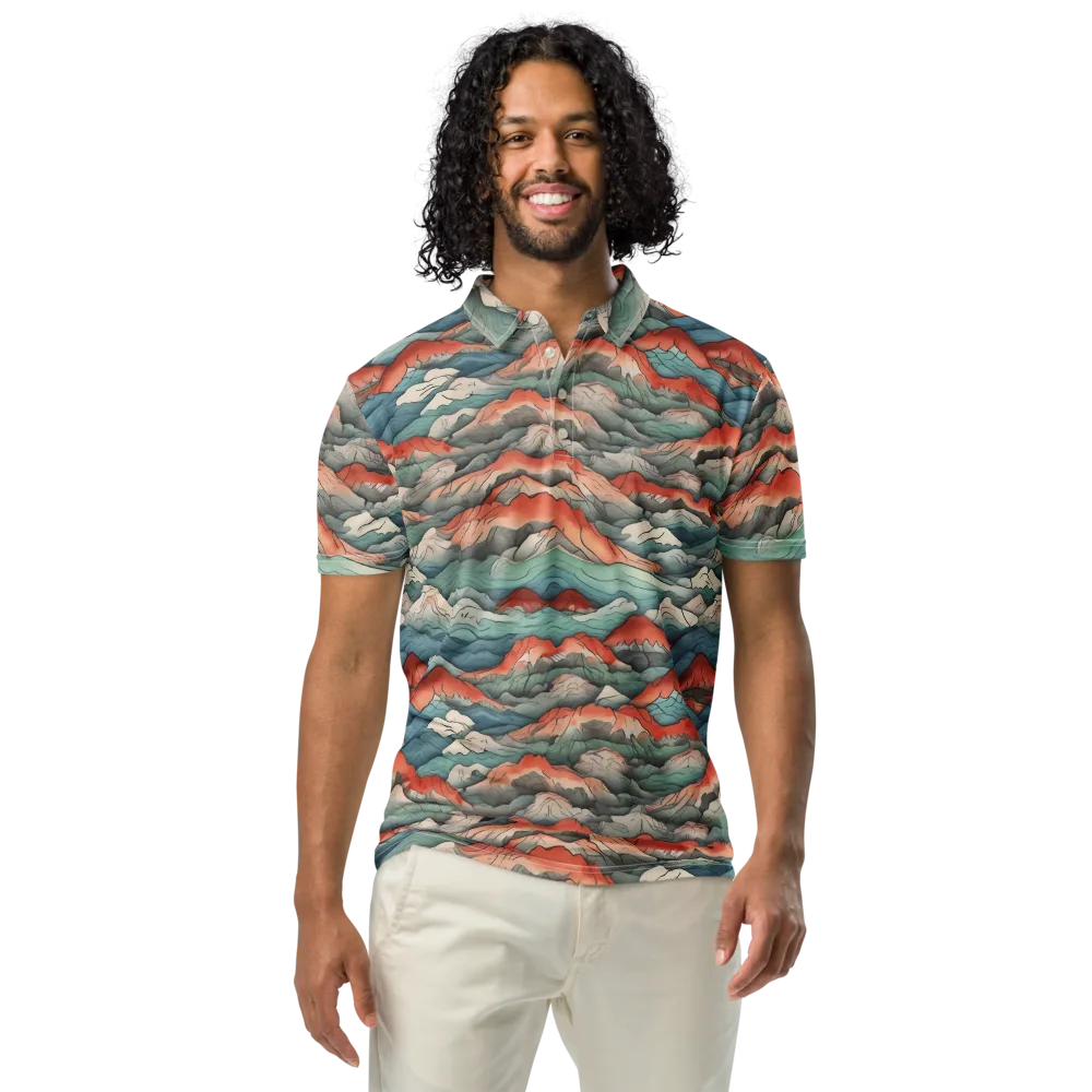 Coral Alpine on Men's Slim Fit Polo Shirt — Front