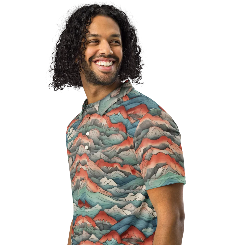 Coral Alpine on Men's Slim Fit Polo Shirt — Left Front