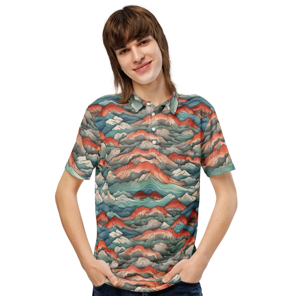 Coral Alpine on Men's Slim Fit Polo Shirt — Front