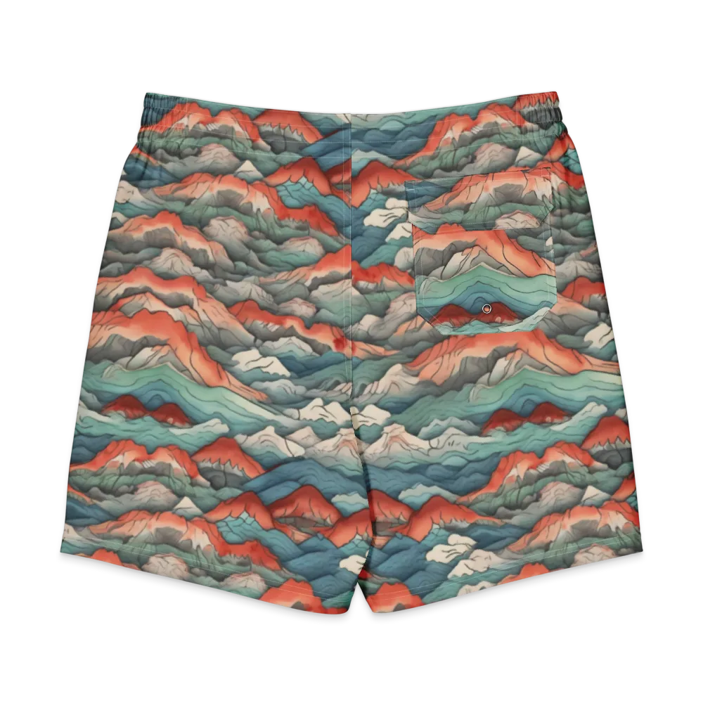 Coral Alpine on Men's Board Shorts — Back