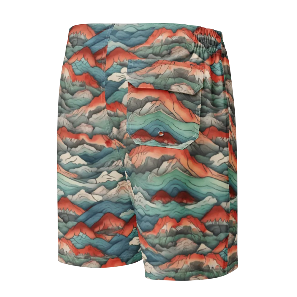 Coral Alpine on Men's Board Shorts — Back