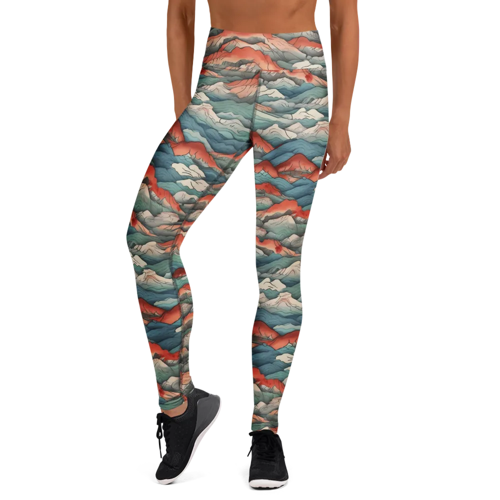 Coral Alpine on Yoga Leggings — Front