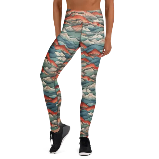 Coral Alpine on a Yoga Leggings