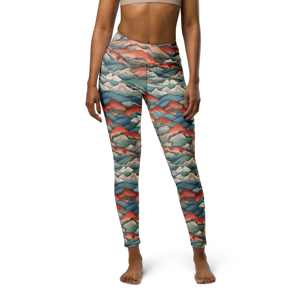 Coral Alpine on Yoga Leggings — Front