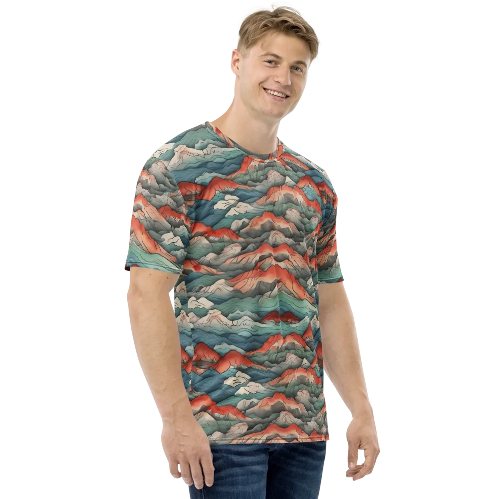 Coral Alpine on Men's Crew Neck T-Shirt — Right