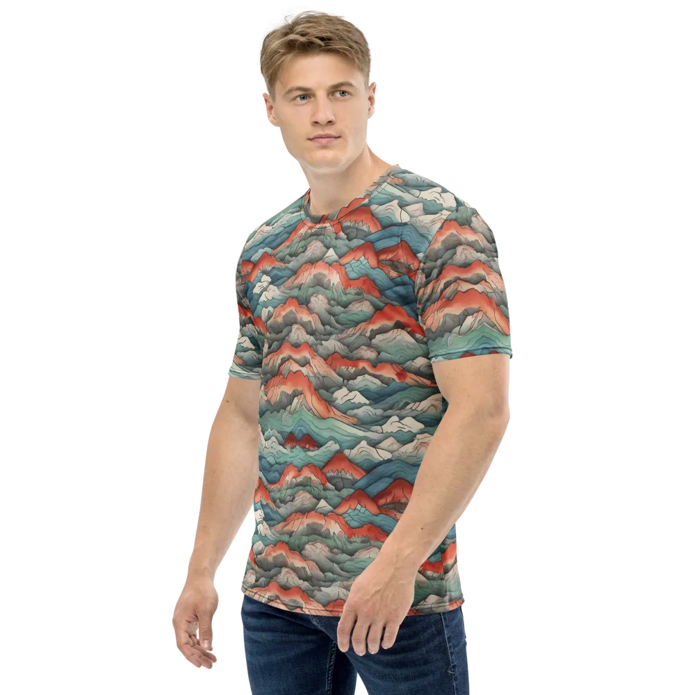 Coral Alpine on Men's Crew Neck T-Shirt — Left