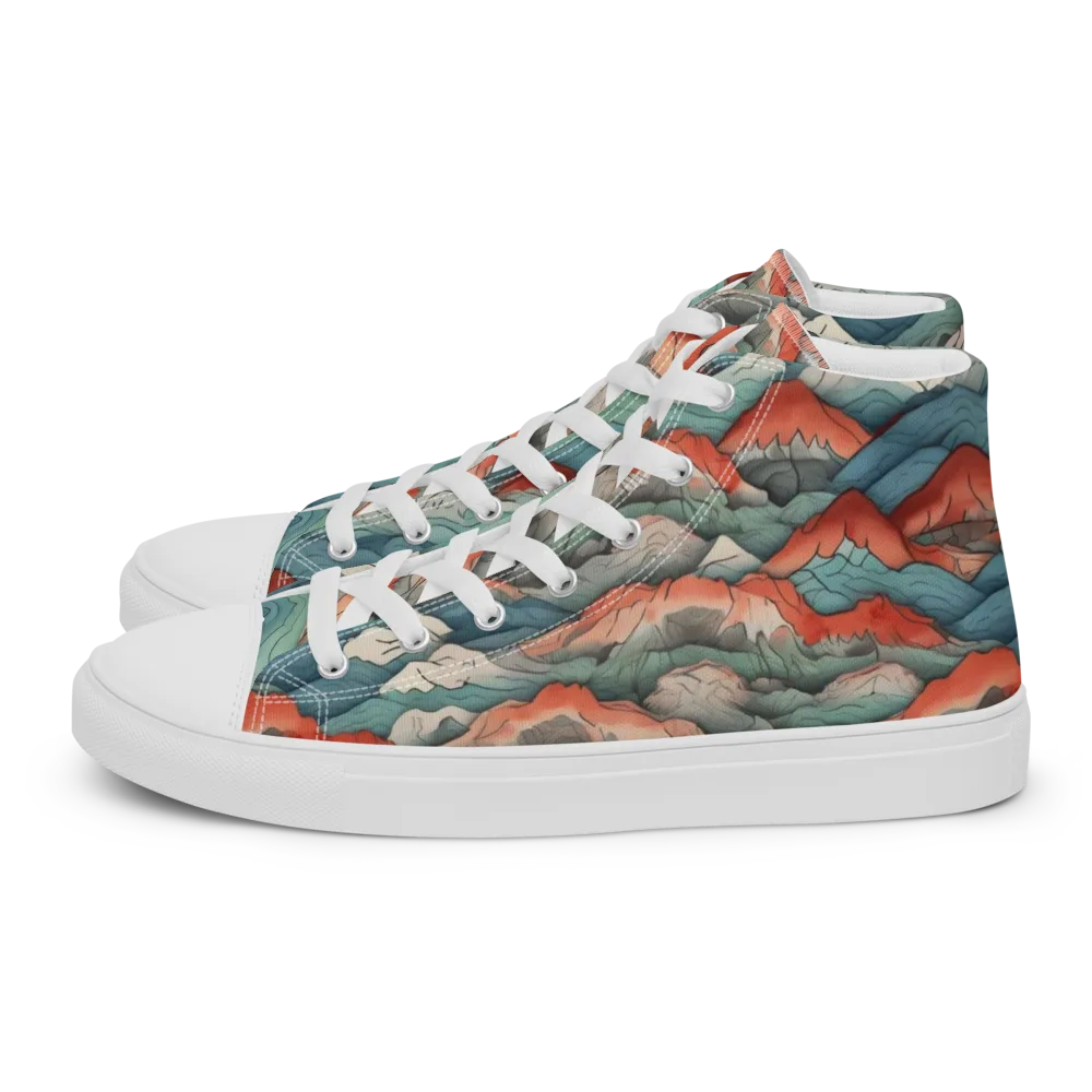 Coral Alpine on Men's High Top Canvas Shoes — Left
