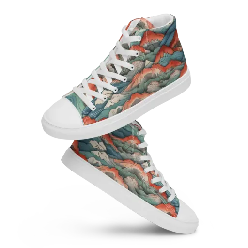 Coral Alpine on a Men's High Top Canvas Shoes