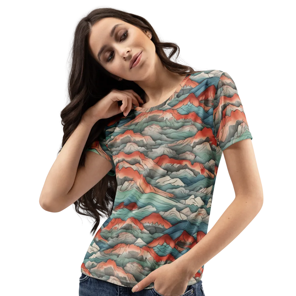 Coral Alpine on Women's Crew Neck T-Shirt — Left Front