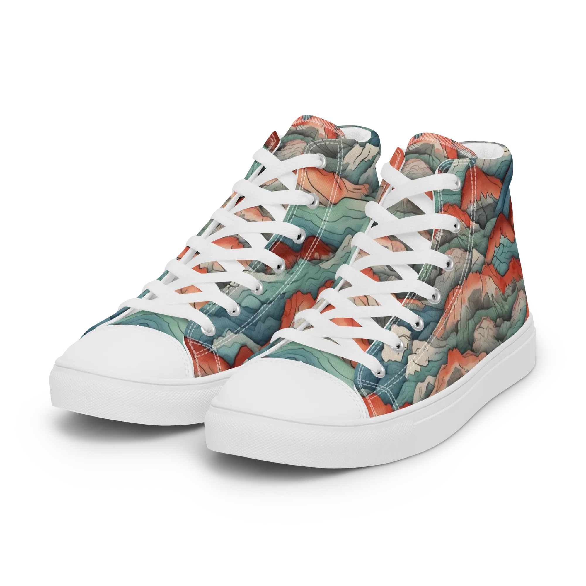 Coral Alpine on Women's High Top Canvas Shoes — Left Front