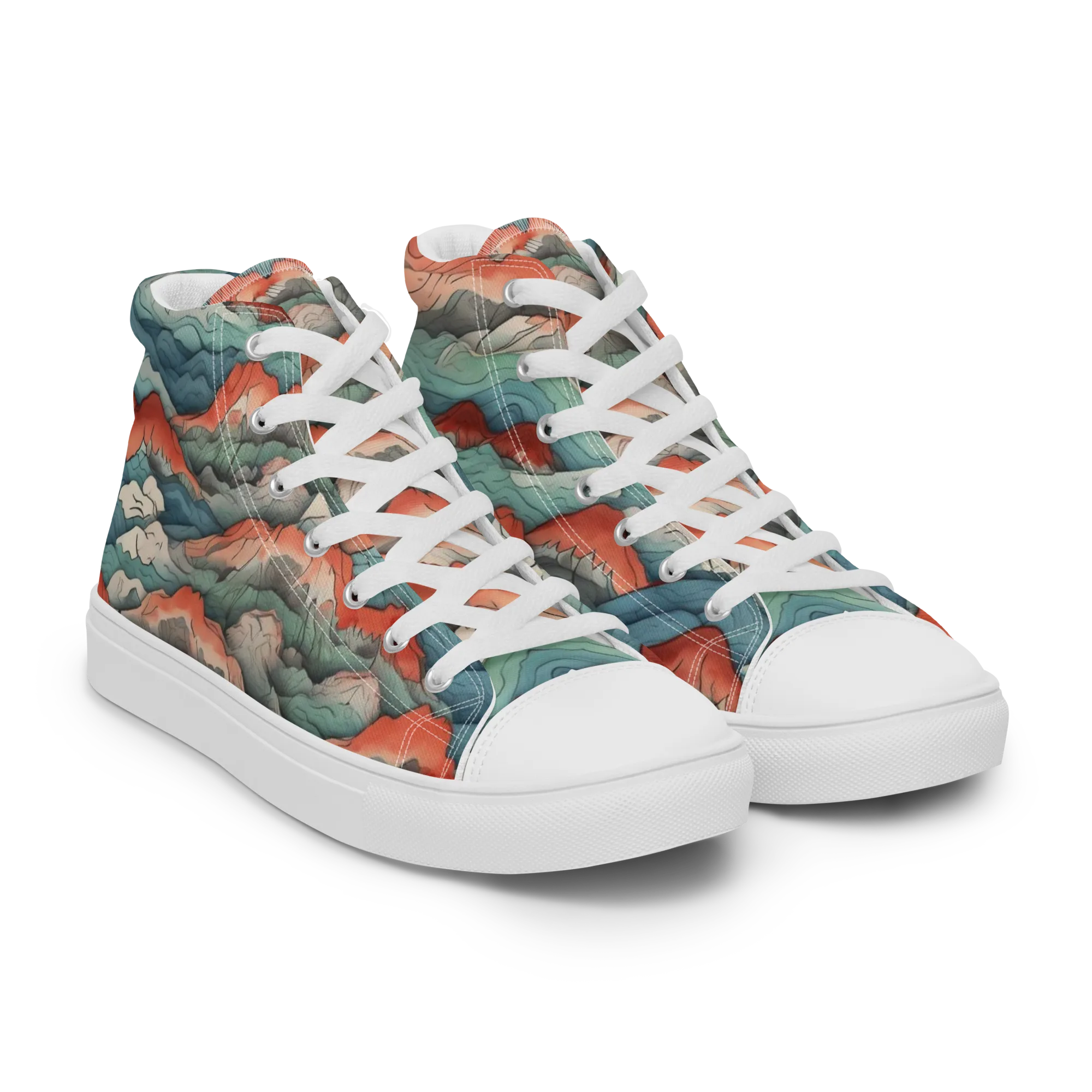 Coral Alpine on Women's High Top Canvas Shoes — Right Front