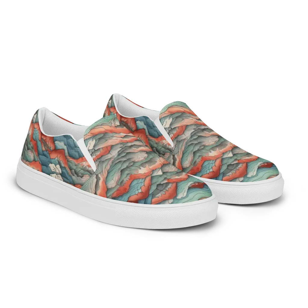 Coral Alpine on Men's Slip-On Canvas Shoes — Right Front