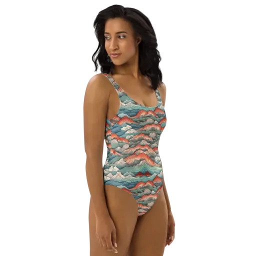 Coral Alpine on a One-Piece Swimsuit