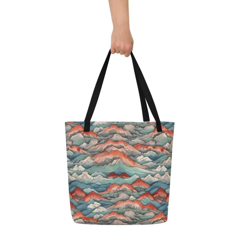 Coral Alpine on Large Tote Bag W/ Pocket — Front