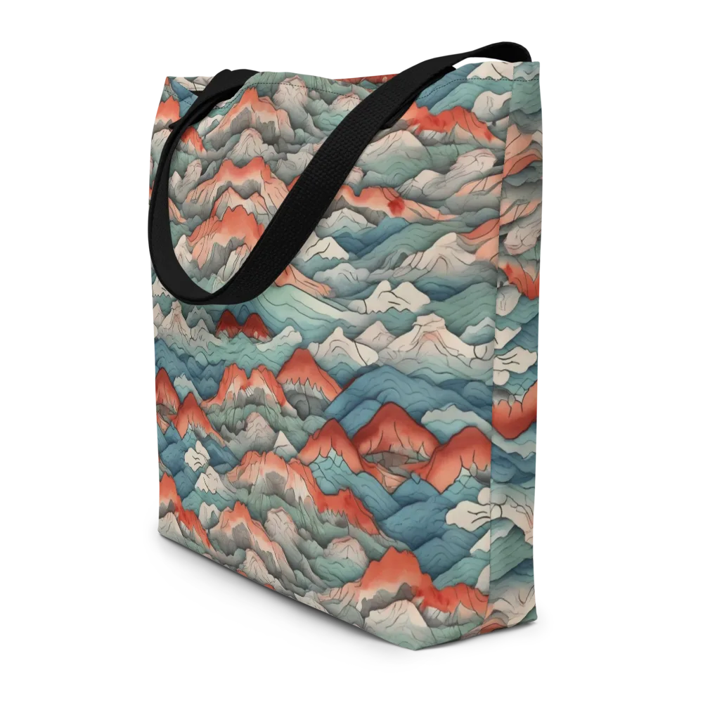 Coral Alpine on Large Tote Bag W/ Pocket — Front