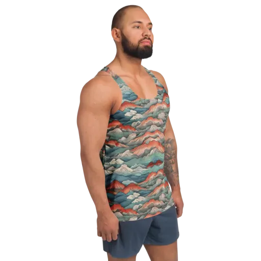 Coral Alpine on a Men's Tank Top