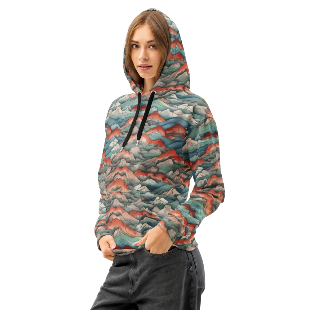Coral Alpine on Cotton Hoodie — Left Front