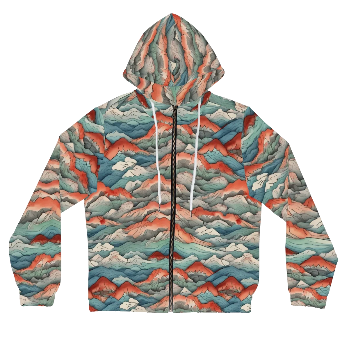 Coral Alpine on Women's Full-Zip Hoodie — Front