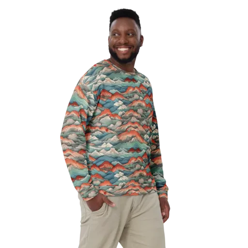 Coral Alpine on a Sweatshirt