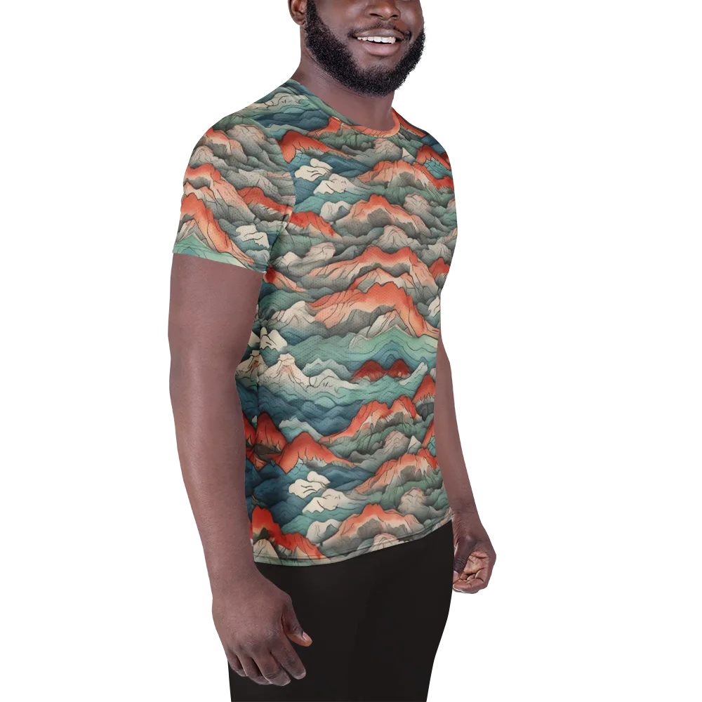 Coral Alpine on Men's Athletic T-Shirt — Right