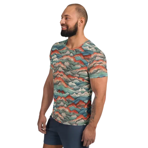 Coral Alpine on a Men's Athletic T-Shirt