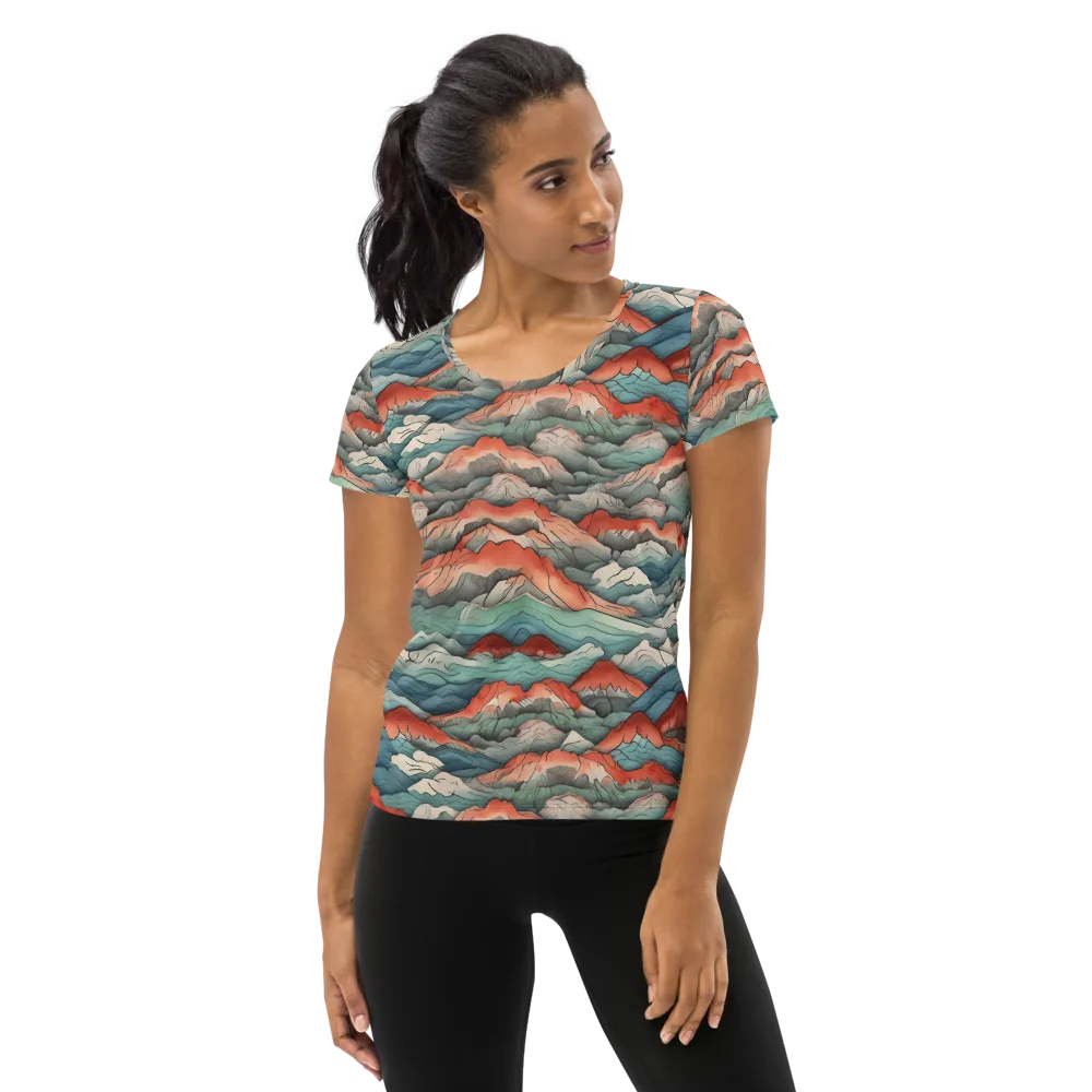 Coral Alpine on Women's Athletic T-Shirt — Front