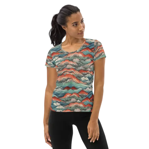 Coral Alpine on a Women's Athletic T-Shirt