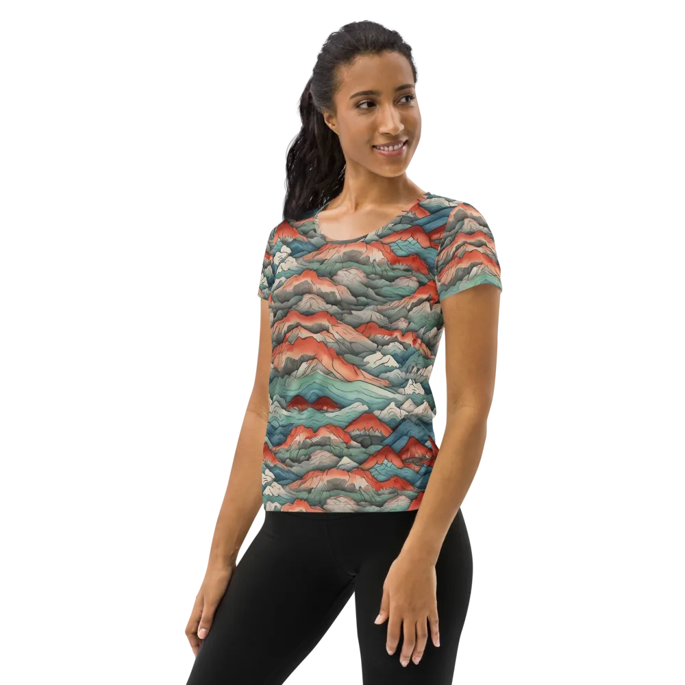 Coral Alpine on Women's Athletic T-Shirt — Left