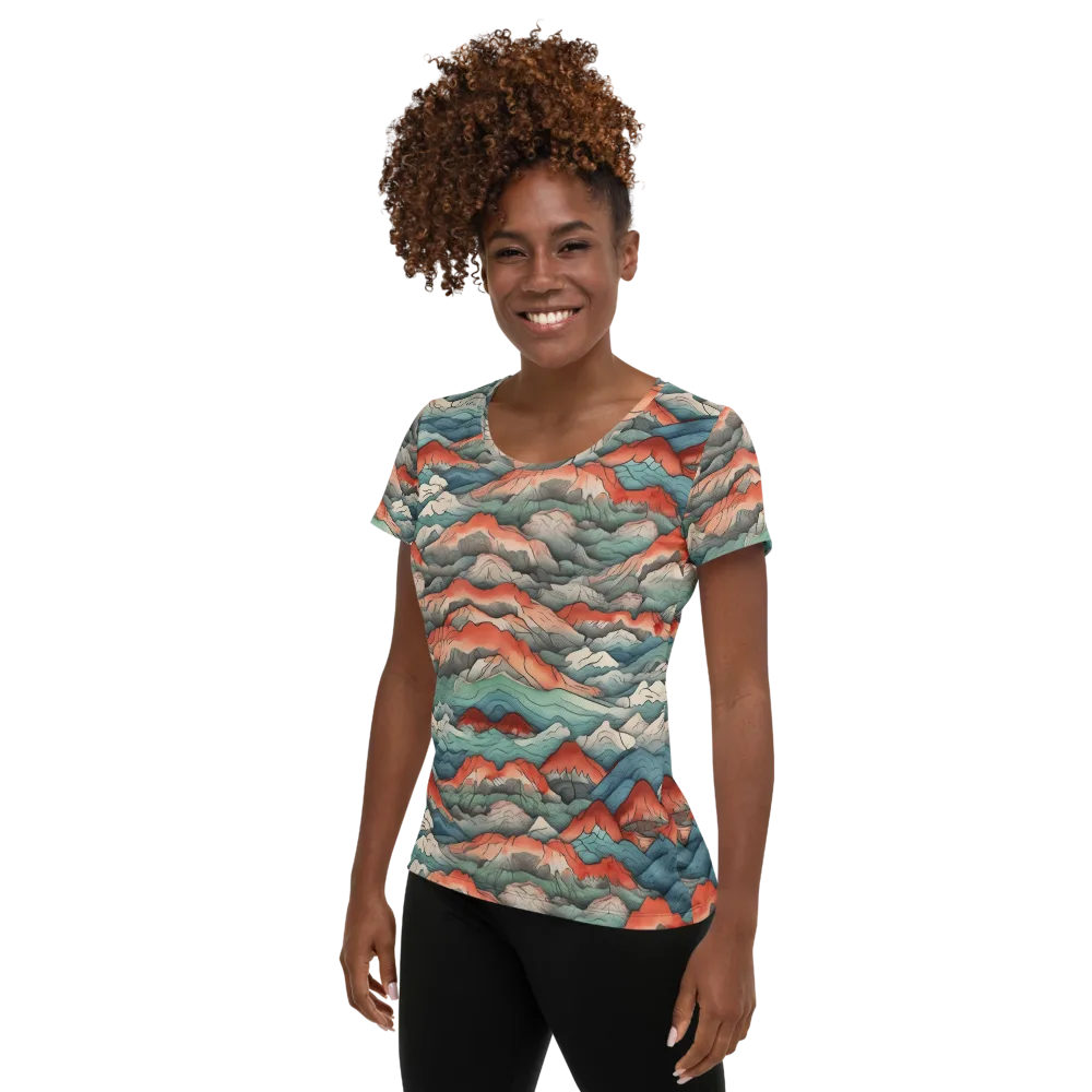 Coral Alpine on Women's Athletic T-Shirt — Left