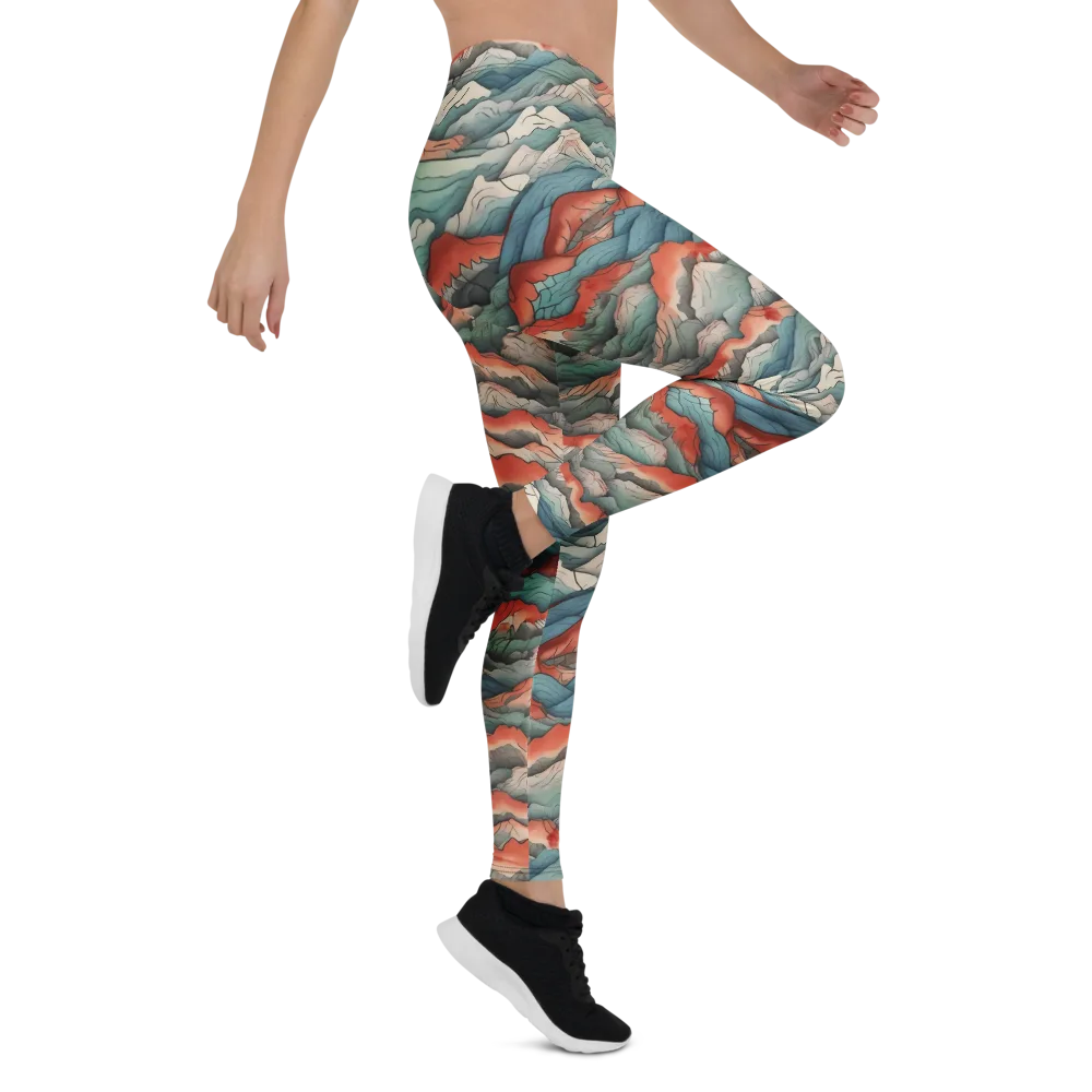 Coral Alpine on Leggings — Right