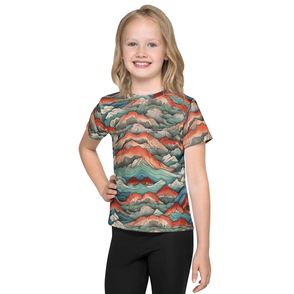 Coral Alpine on Kids Crew Neck T-Shirt — Front