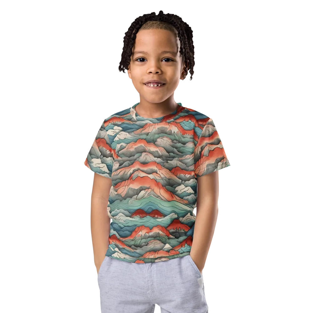 Coral Alpine on Kids Crew Neck T-Shirt — Front
