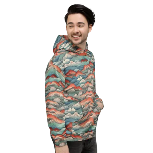 Coral Alpine on a Hoodie