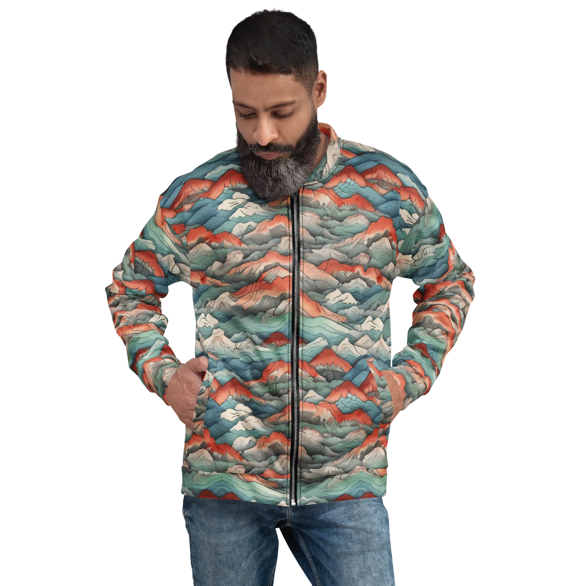 Coral Alpine on Bomber Jacket — Front