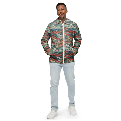 Coral Alpine on a Men's Windbreaker