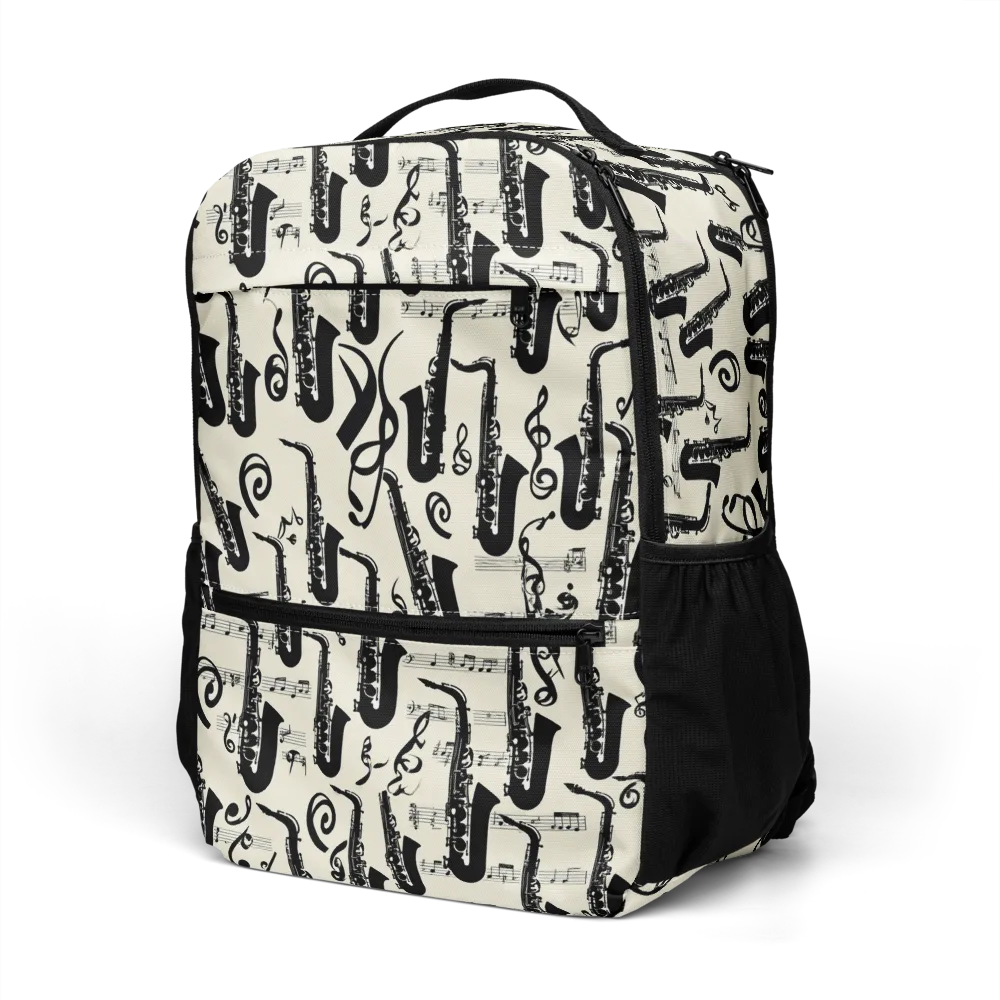 Saxophone Nocturne on Utility Backpack — Left Front
